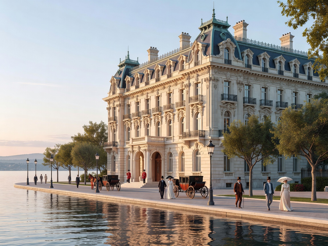 Belle Epoque luxury palace hotel along the lakeside promenade
